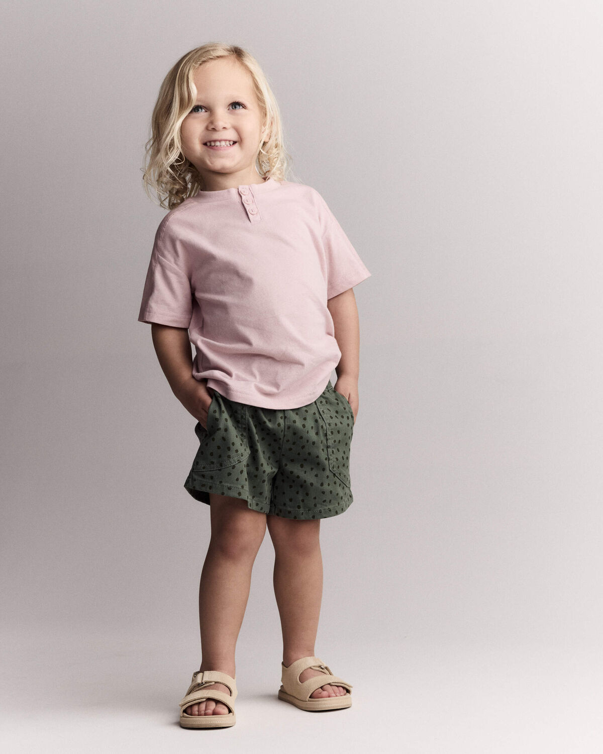 Toddler Henley Tee - Light Pink - Image 3
