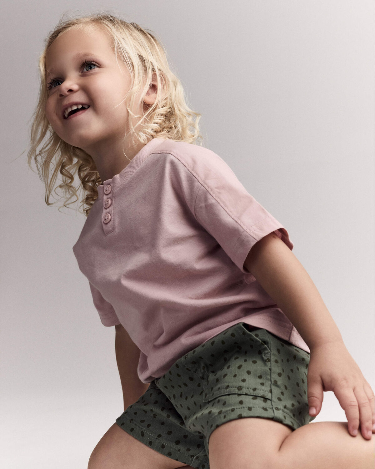 Toddler Henley Tee - Light Pink - Image 6