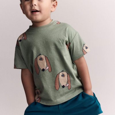 Toddler Dog Relaxed Graphic Tee - Green