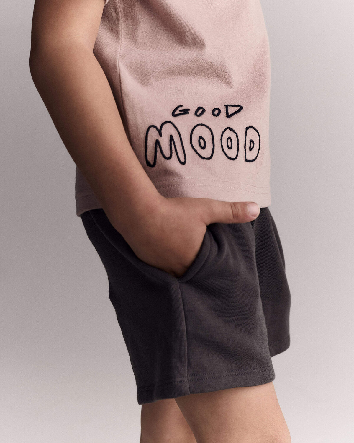 Toddler 'Good Mood' Relaxed Tee - Mauve - Image 3