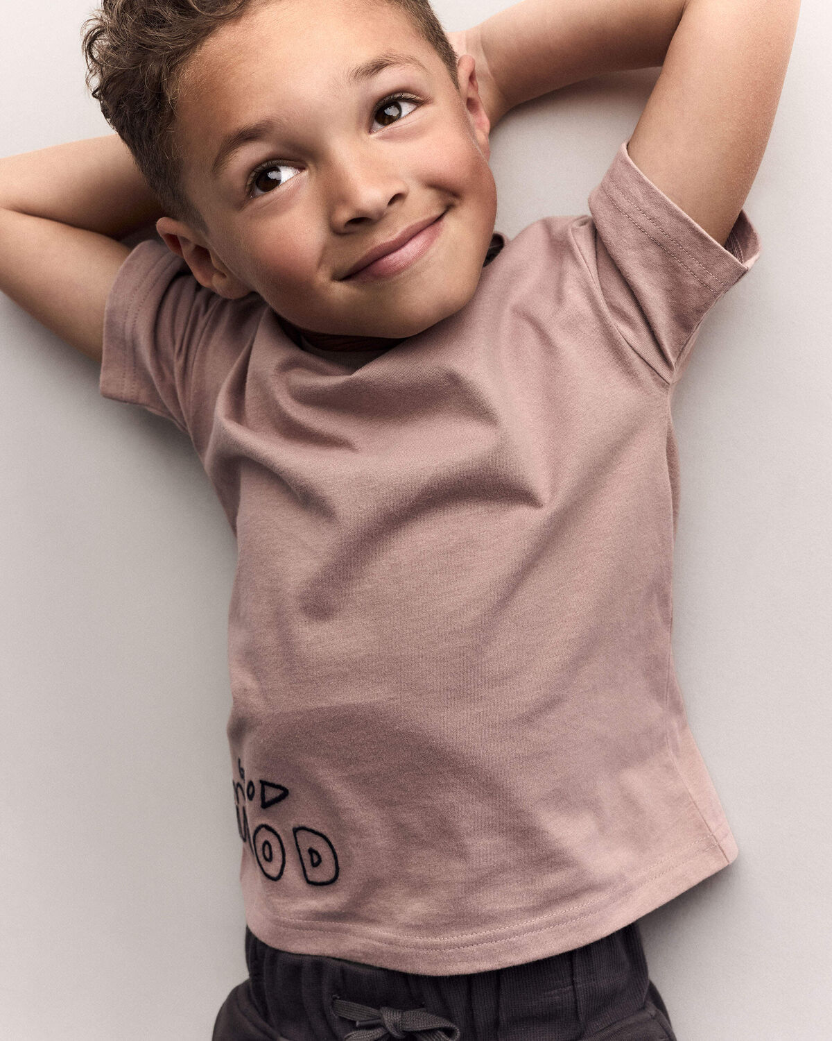 Toddler 'Good Mood' Relaxed Tee - Mauve - Image 4