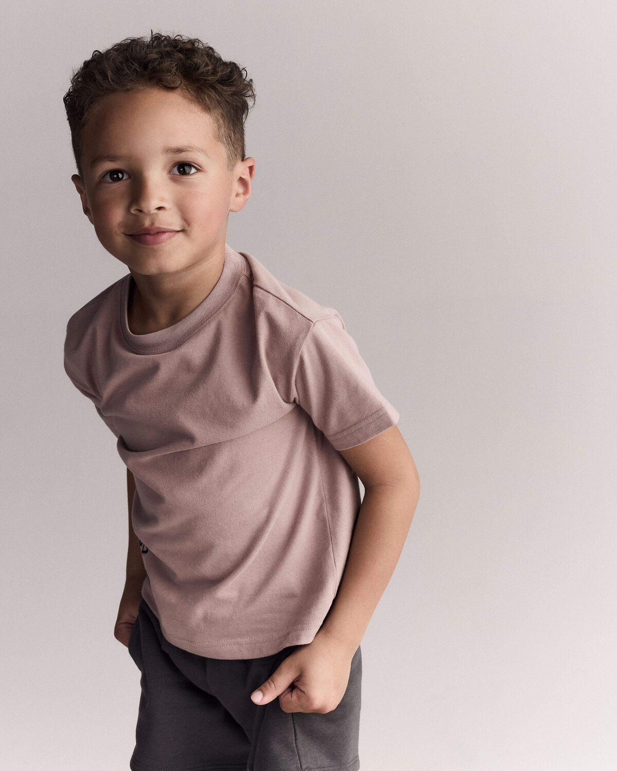 Toddler 'Good Mood' Relaxed Tee - Mauve - Image 5