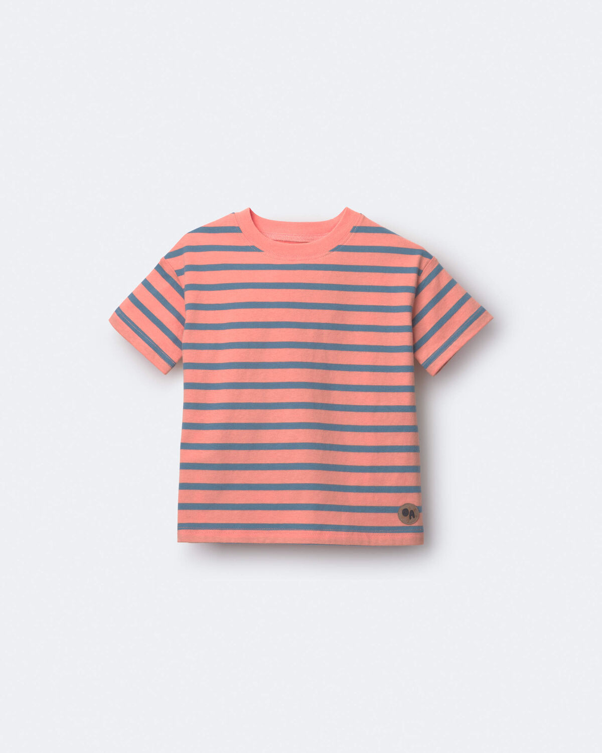 Toddler Boy Relaxed Tee in Stripes - Orange/Blue - Image 2