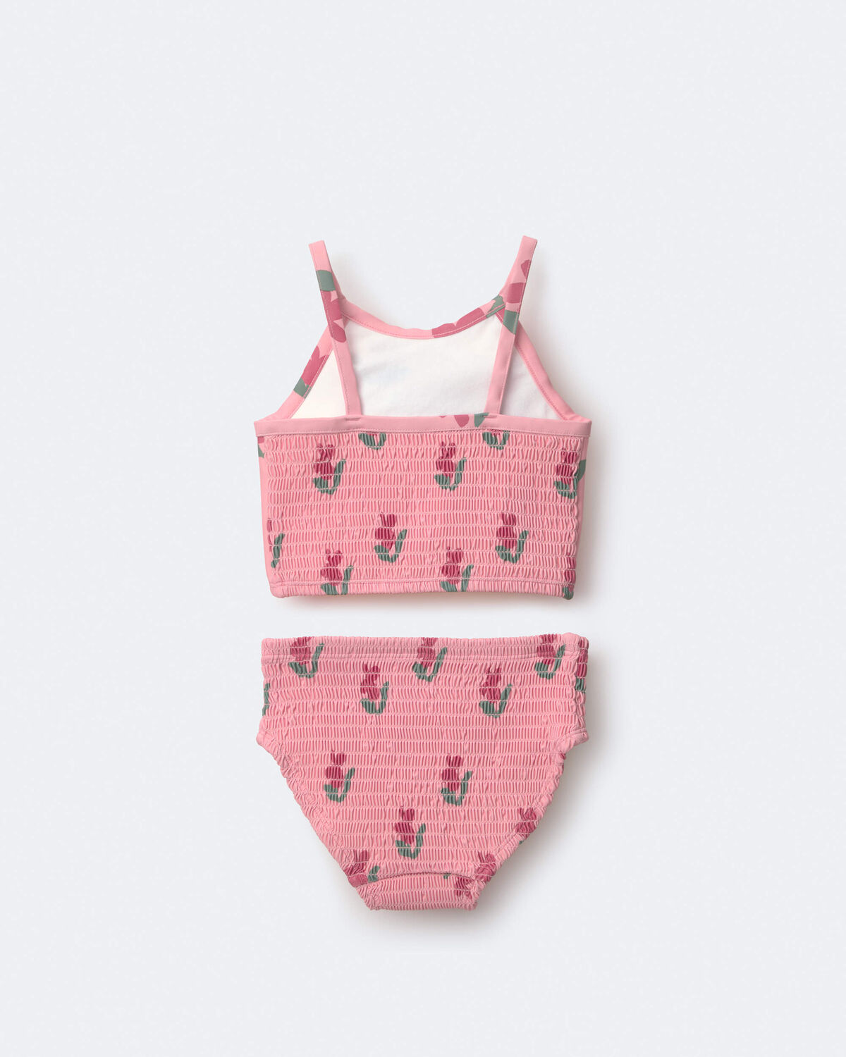 Toddler Girl Smocked Tankini in Floral Print - Pink - Image 6