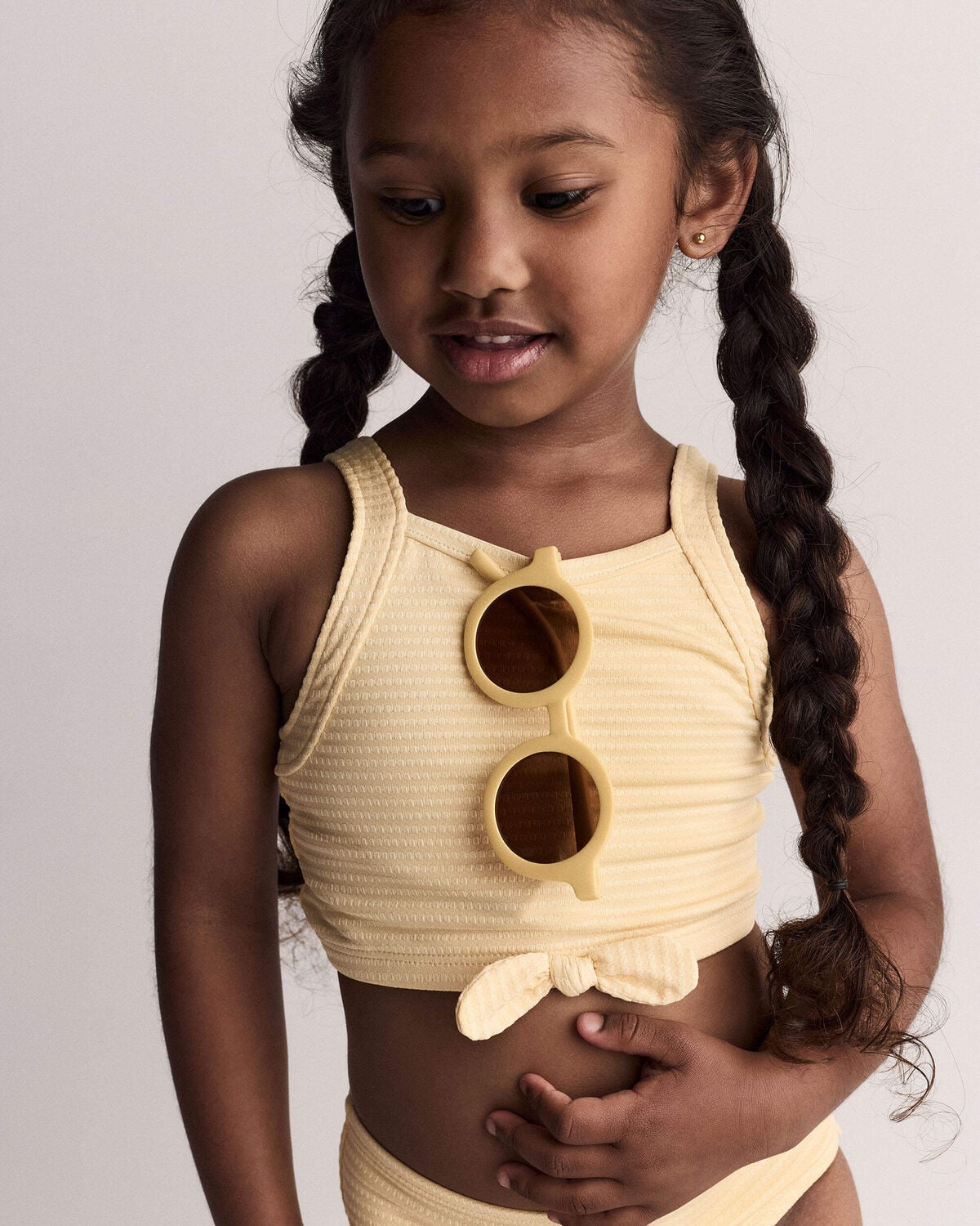 Toddler Girl Bow Tankini - Yellow - Image 3