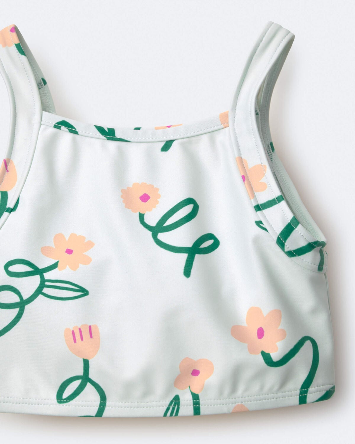 Toddler Girl Tankini in Floral Print - Light Green - Image 4