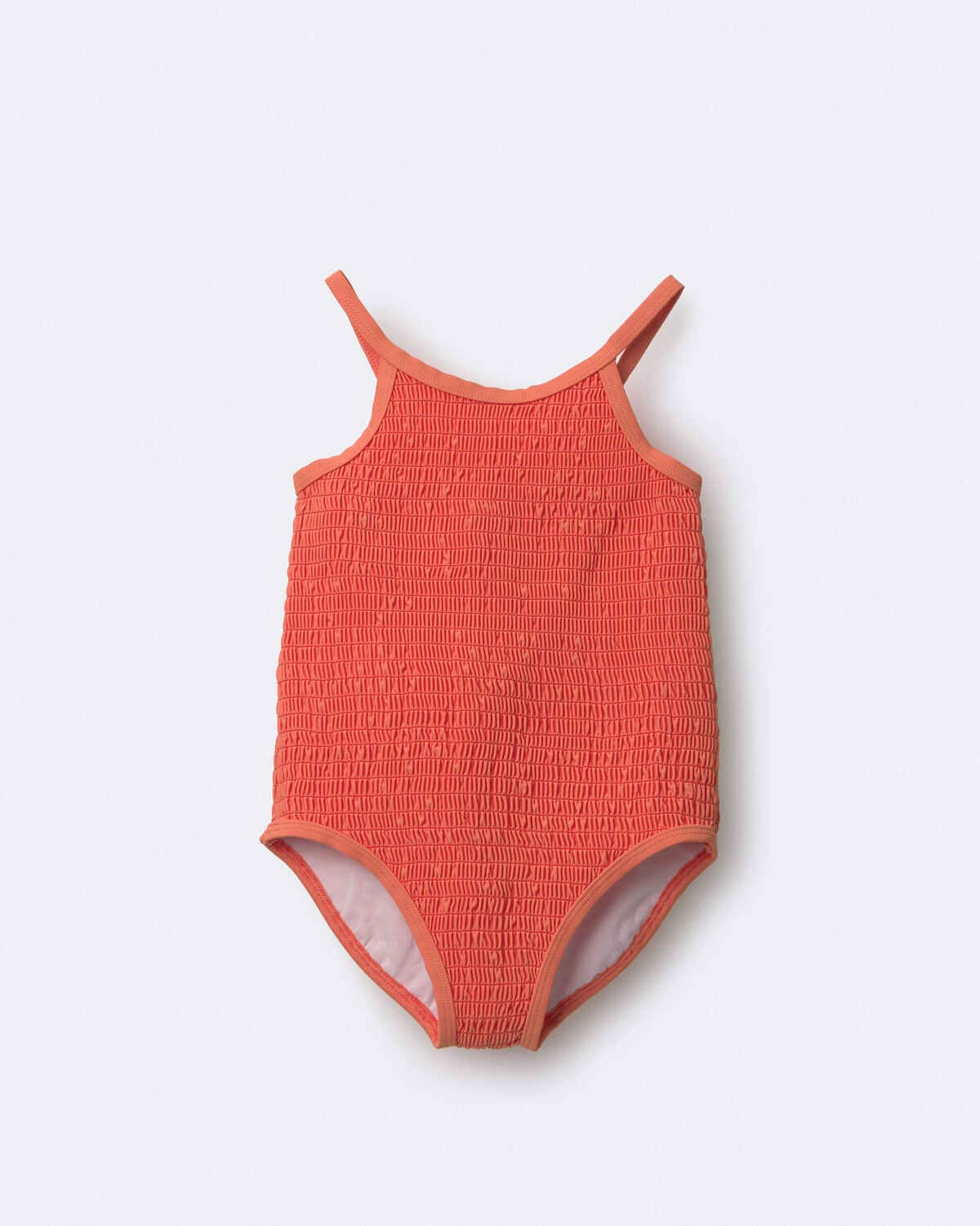 Toddler Girl Smocked One-Piece Swimsuit - Orange - Image 2