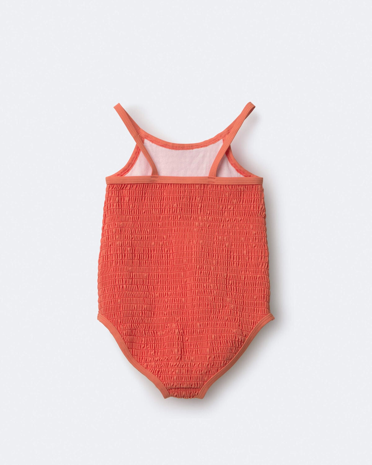 Toddler Girl Smocked One-Piece Swimsuit - Orange - Image 4
