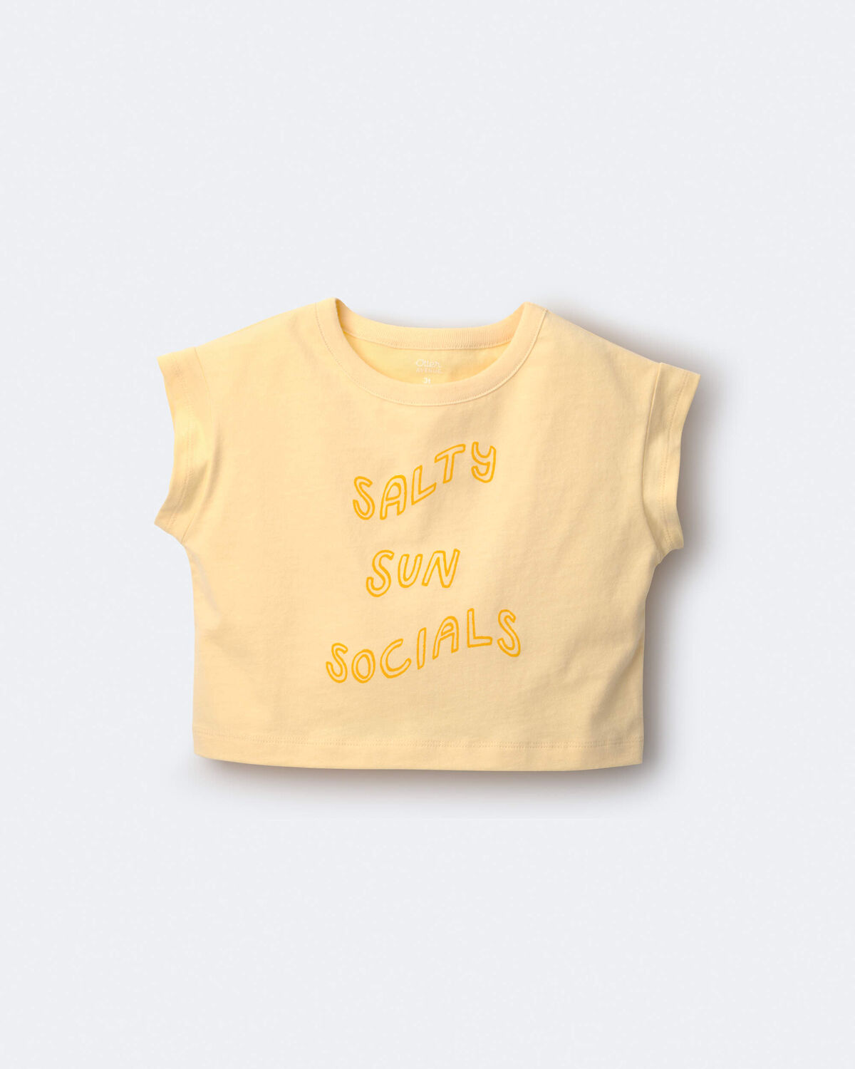 Toddler Girl 'Salty Sun Socials' Boxy Tee - Yellow - Image 2
