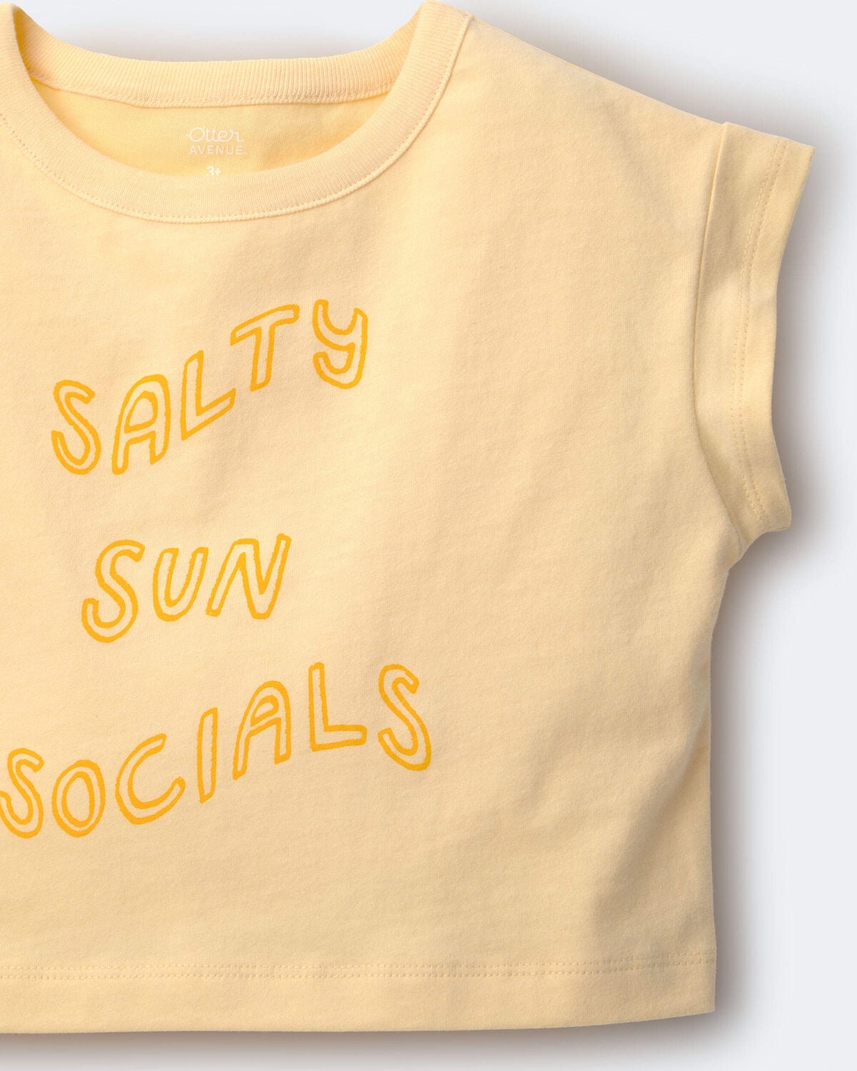 Toddler Girl 'Salty Sun Socials' Boxy Tee - Yellow - Image 5