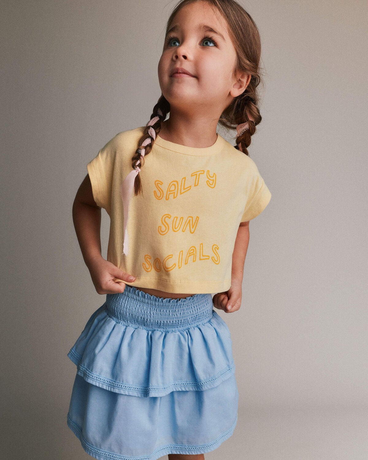 Toddler Girl 'Salty Sun Socials' Boxy Tee - Yellow - Image 3