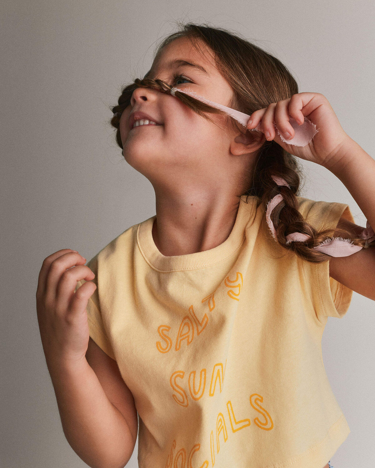 Toddler Girl 'Salty Sun Socials' Boxy Tee - Yellow - Image 4