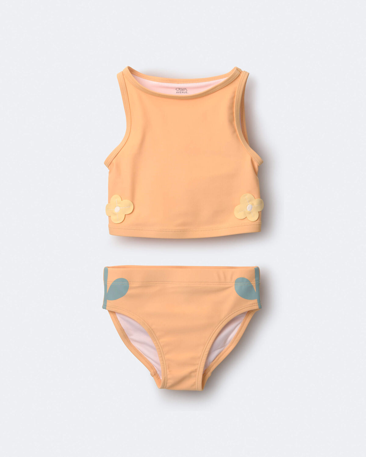 Toddler Girl Floral Tankini Set - Orange - Image 2