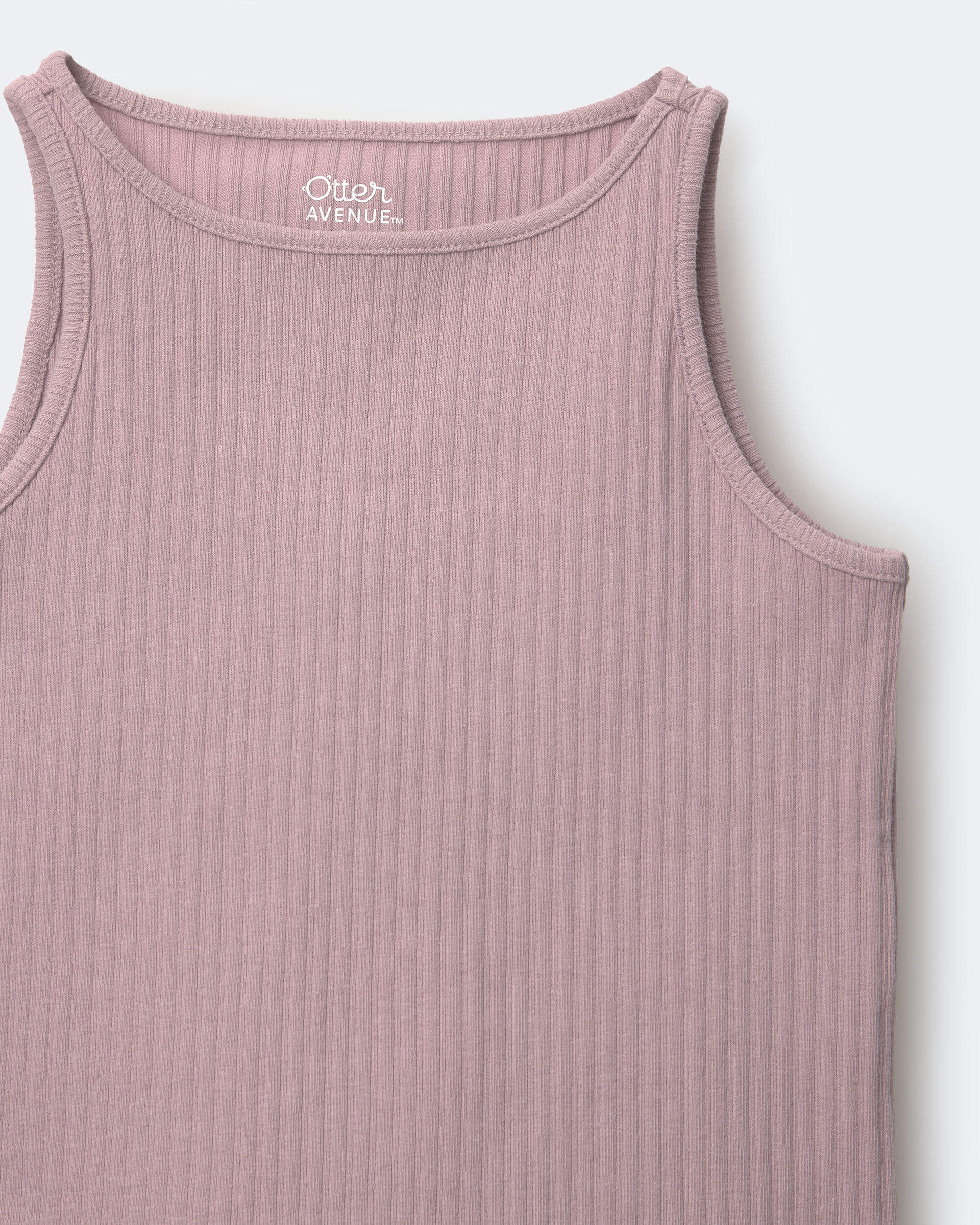 Toddler Girl Ribbed Playtime Tank Top - Mauve - Image 5