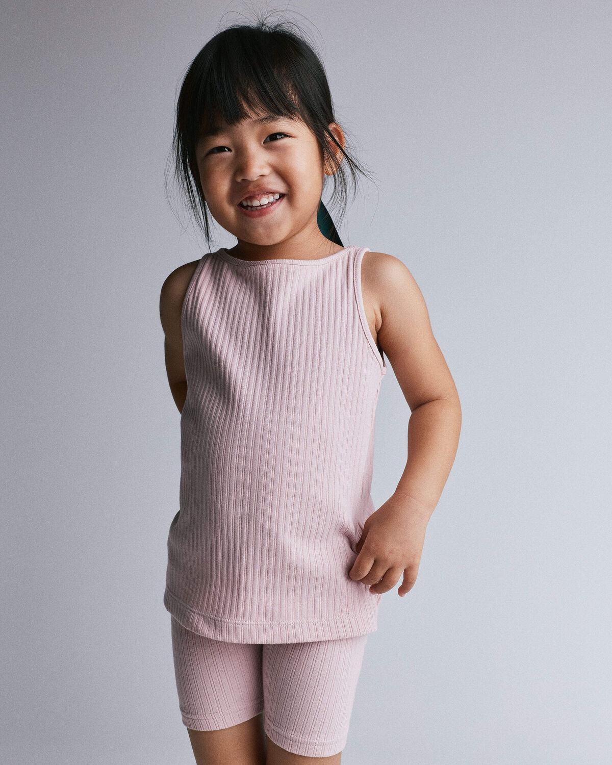 Toddler Girl Ribbed Playtime Tank Top - Light Pink - Image 3