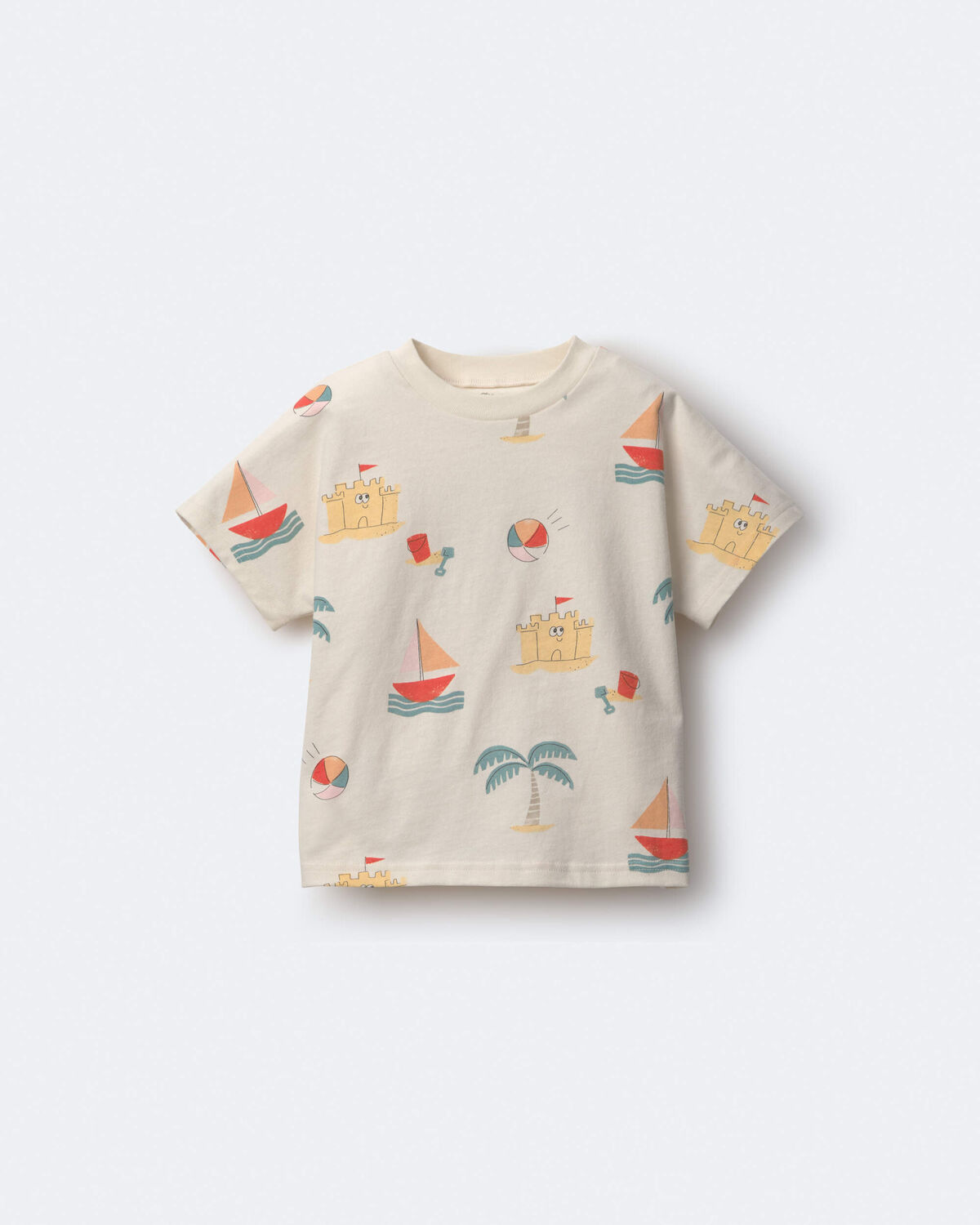 Toddler Dolman Tee in Sandcastle Print - Cream - Image 2