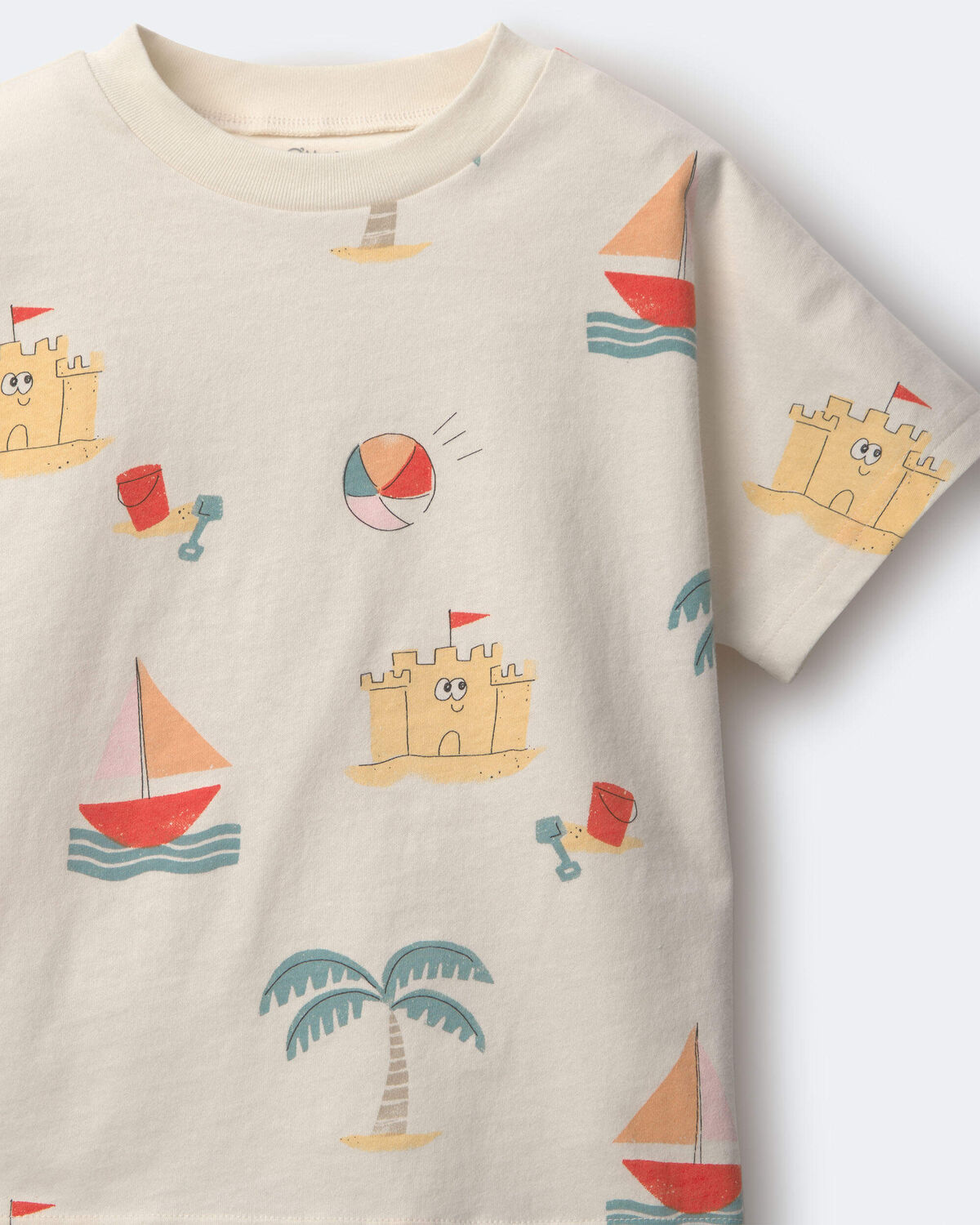 Toddler Dolman Tee in Sandcastle Print - Cream - Image 6