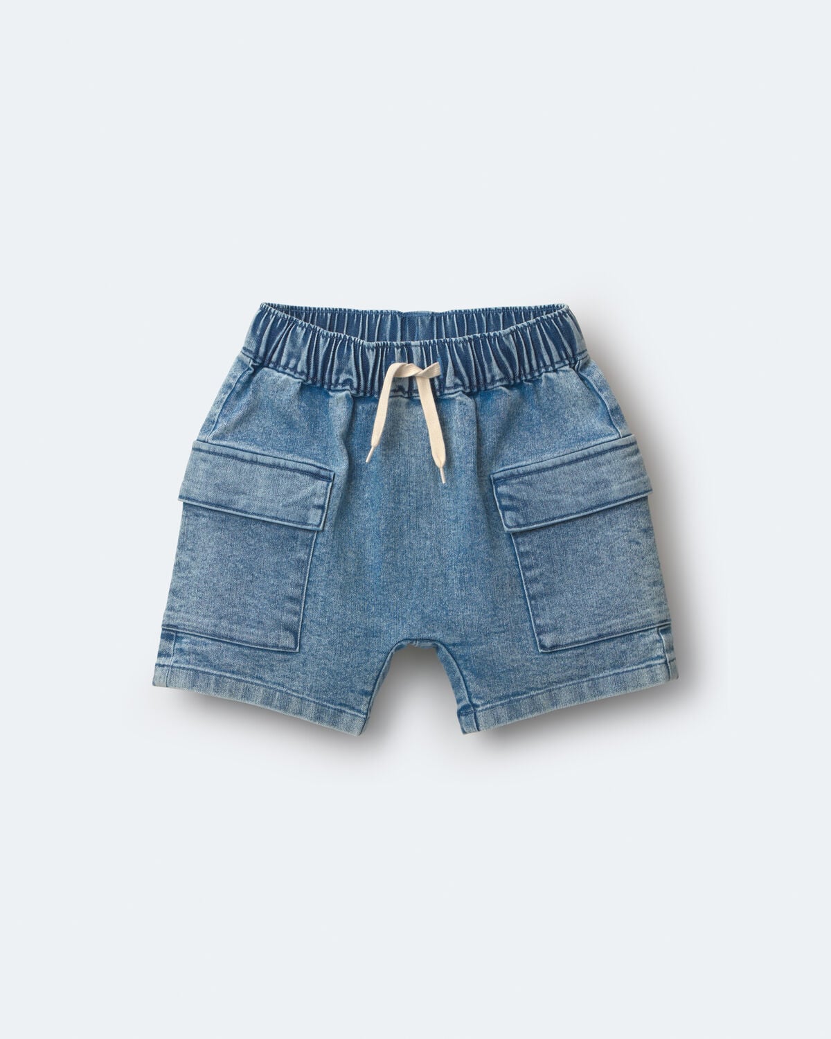 Toddler Boy Cargo Shorts in Denim - Image 2