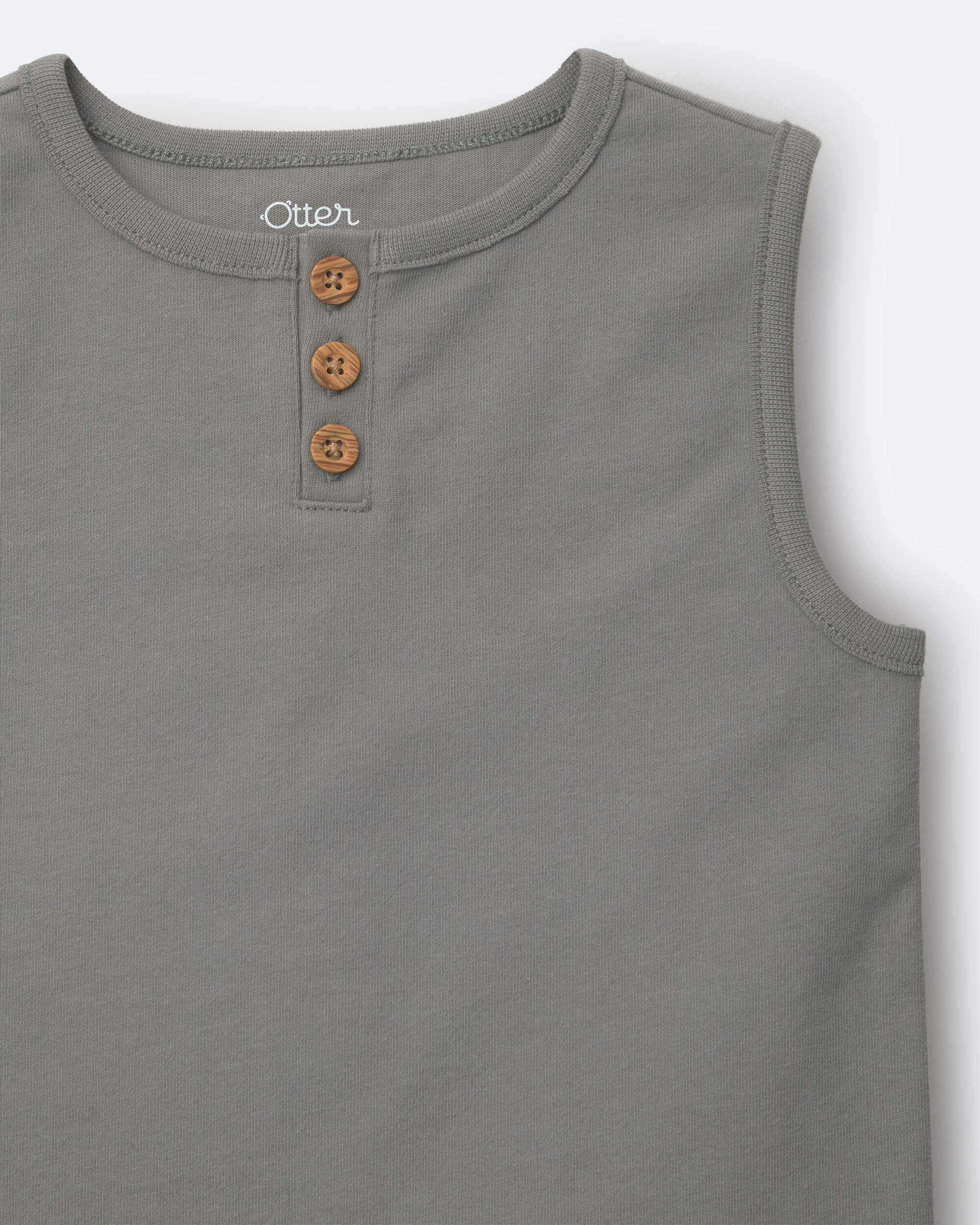 Toddler Boy Henley Tank - Grey - Image 6