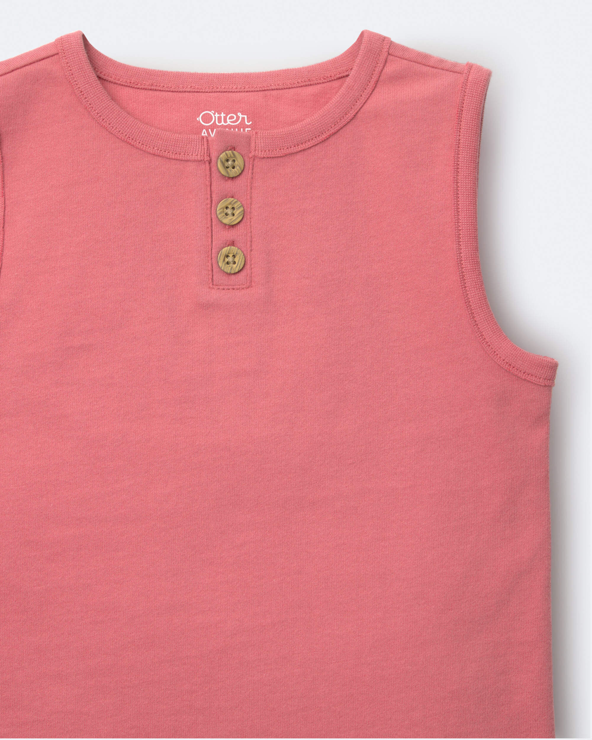 Toddler Boy Henley Tank - Rose - Image 6