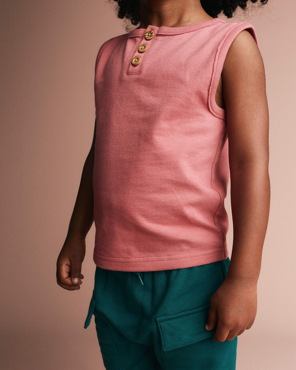 Toddler Boy Henley Tank - Rose - Image 3