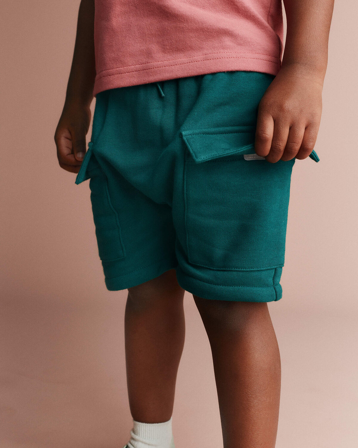 Toddler Boy French Terry Cargo Shorts - Green