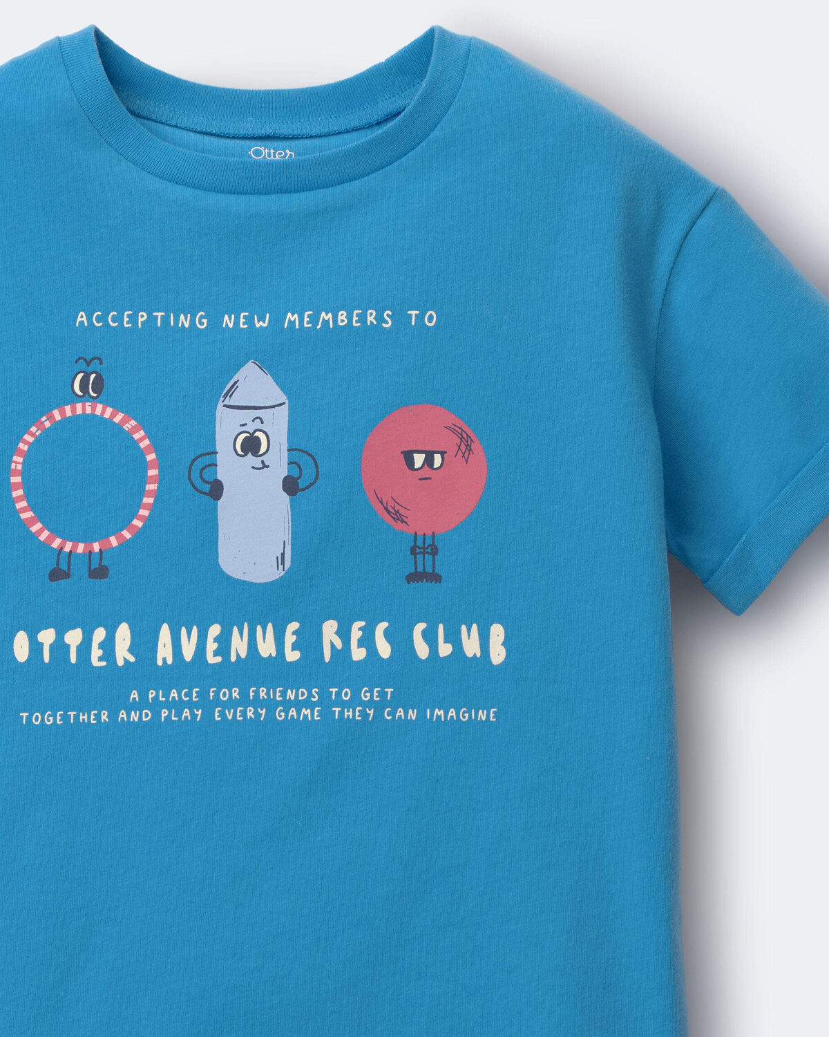 Toddler 'Recreation Club' Rolled Cuff Tee - Blue - Image 5