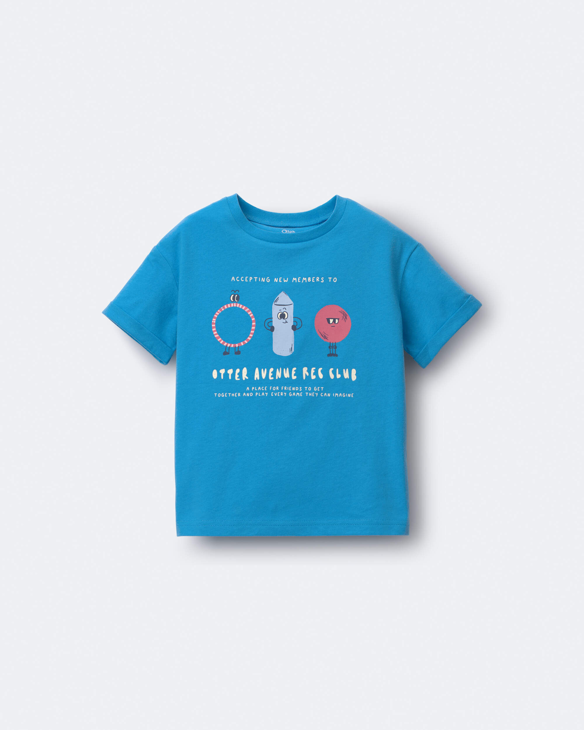 Toddler 'Recreation Club' Rolled Cuff Tee - Blue - Image 6