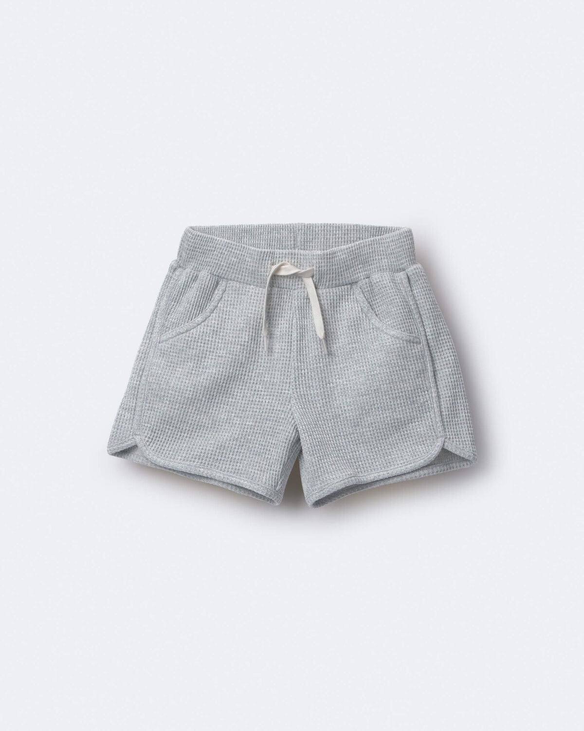 Toddler Waffle Knit Dolphin-Hem Short - Heather Grey - Image 2