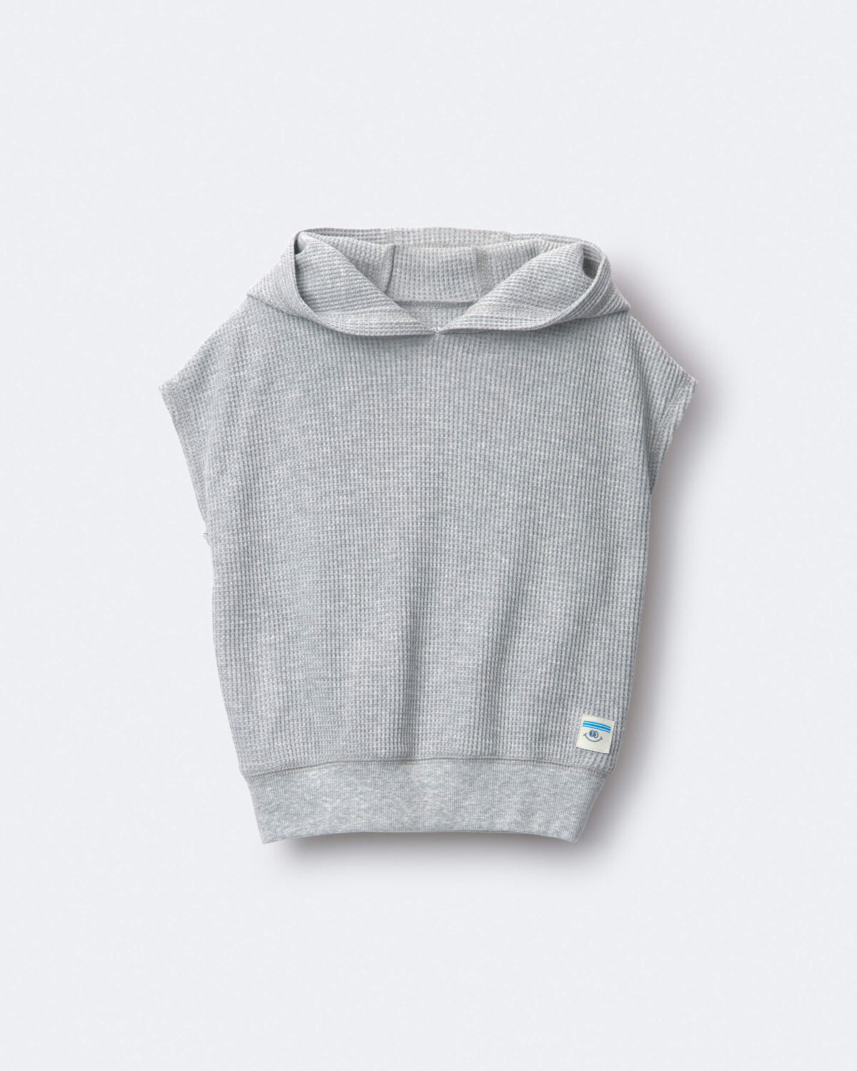 Toddler Waffle Knit Elastic-Waist Hooded Top - Heather Grey - Image 2