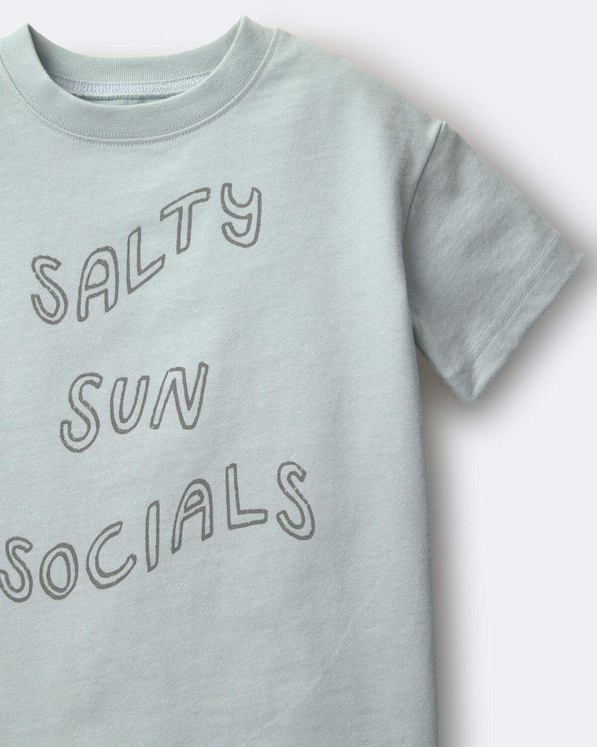 Toddler 'Salty Sun Socials' Premium Relaxed Graphic Tee - Light Blue - Image 5