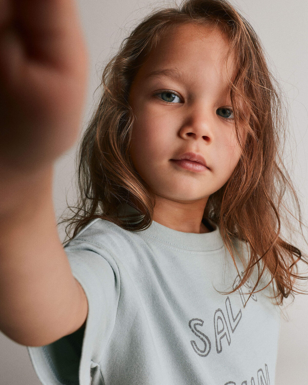 Toddler 'Salty Sun Socials' Premium Relaxed Graphic Tee - Light Blue - Image 4