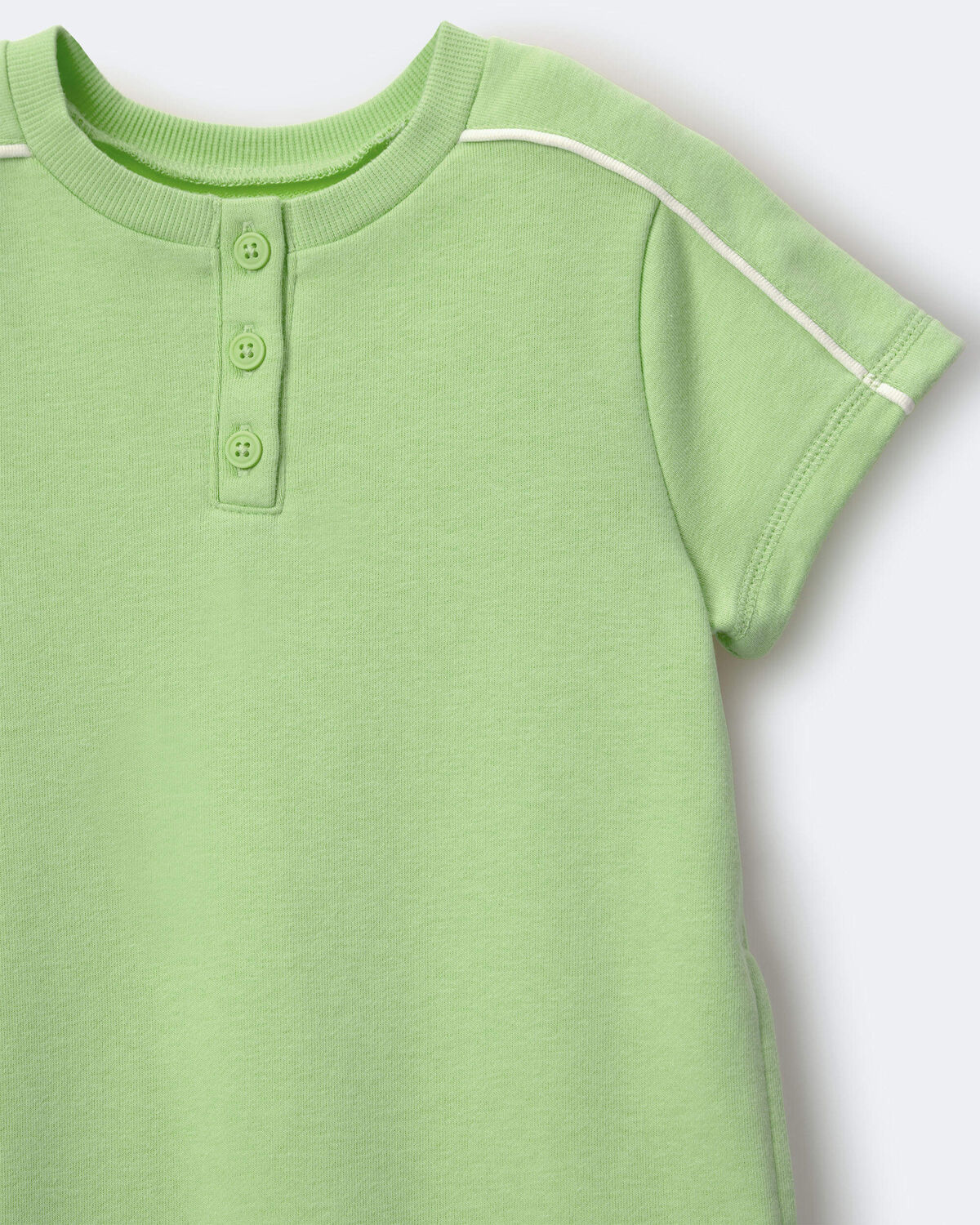 Toddler Girl Henley T-Shirt Dress - Lime Green - Image 6