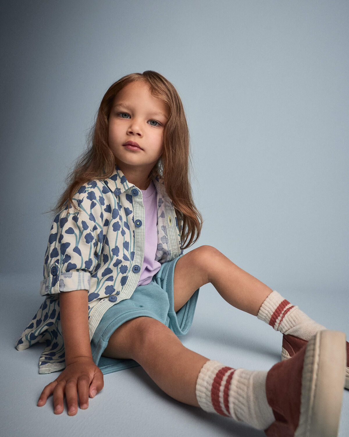 Toddler Boy Button-Down Short-Sleeve Shirt in Wildflower Print - Cream - Image 3