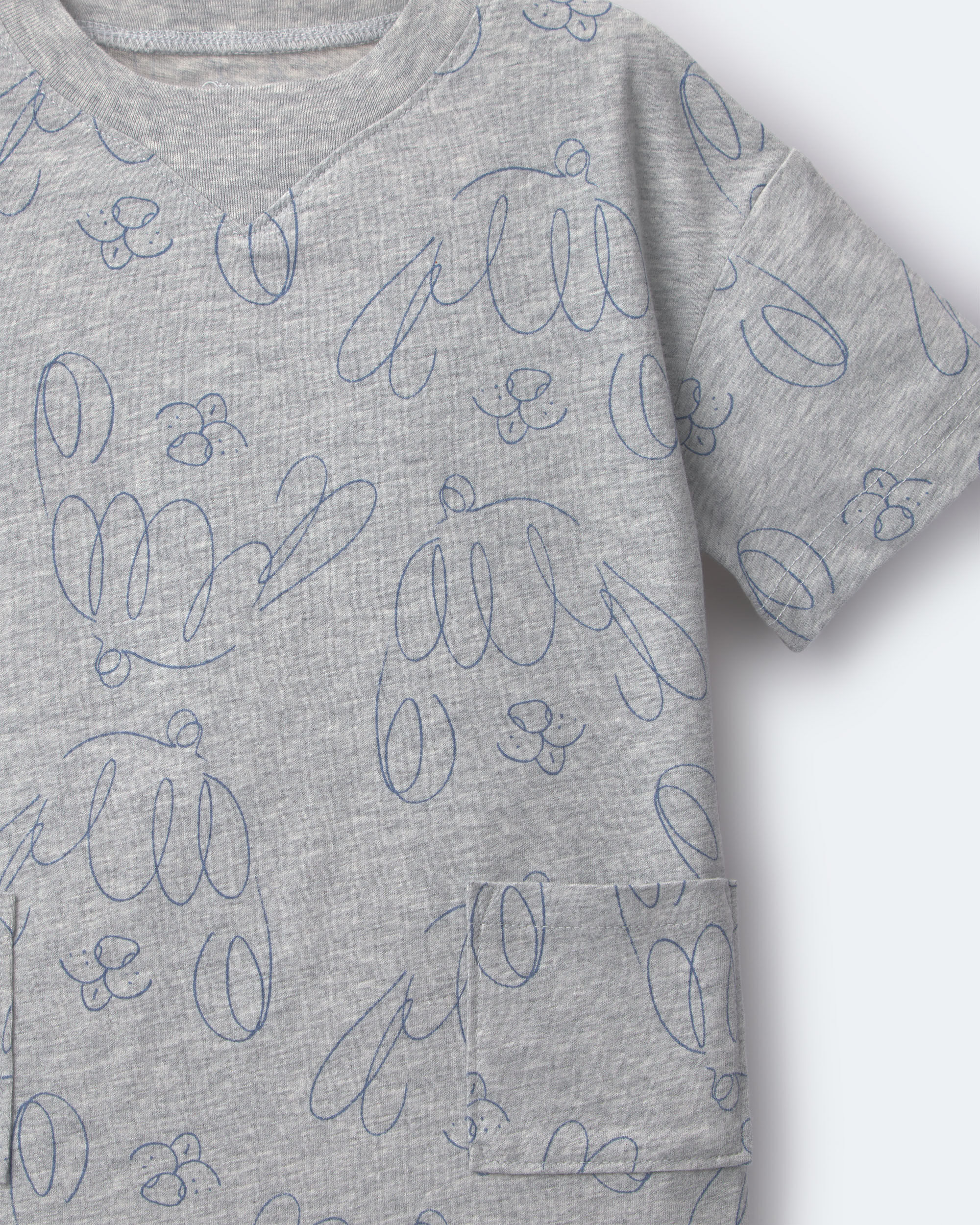 Toddler Otter Pocket Tee - Heather Grey - Image 3