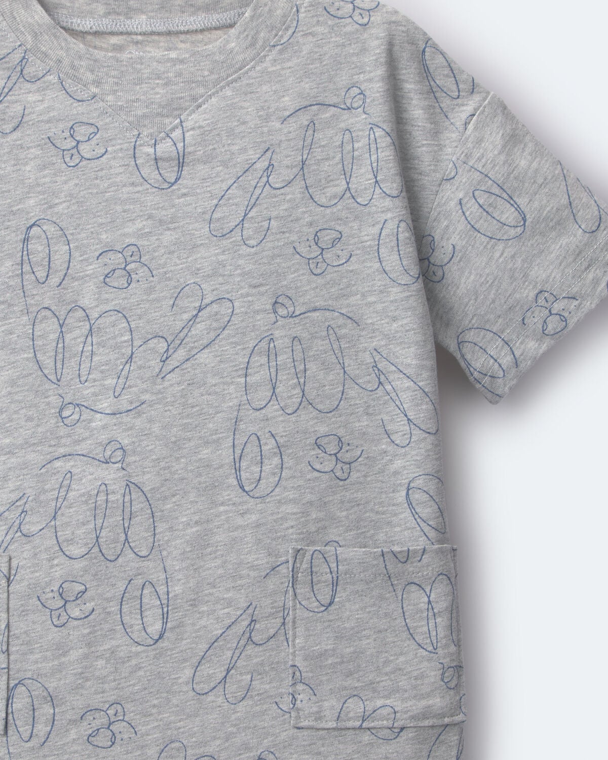 Toddler Otter Pocket Tee - Heather Grey - Image 2