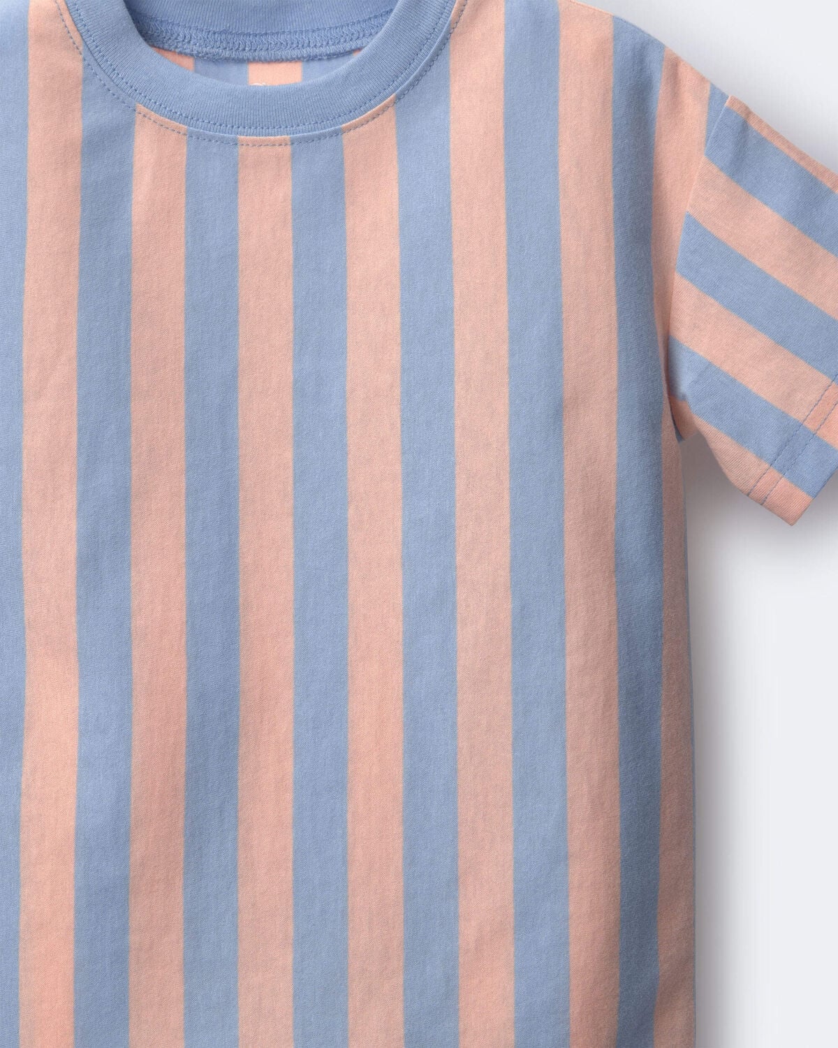 Toddler Boy Relaxed Tee in Stripes - Blue/Pink - Image 2
