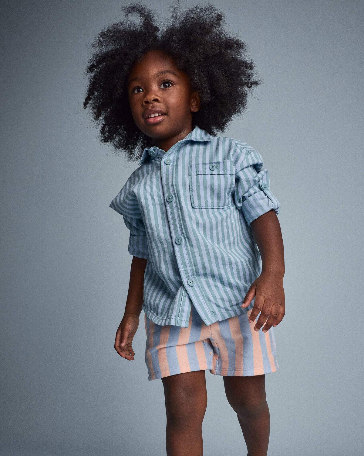 Toddler City Park™ Short in Stripes - Blue/Pink - Image 4