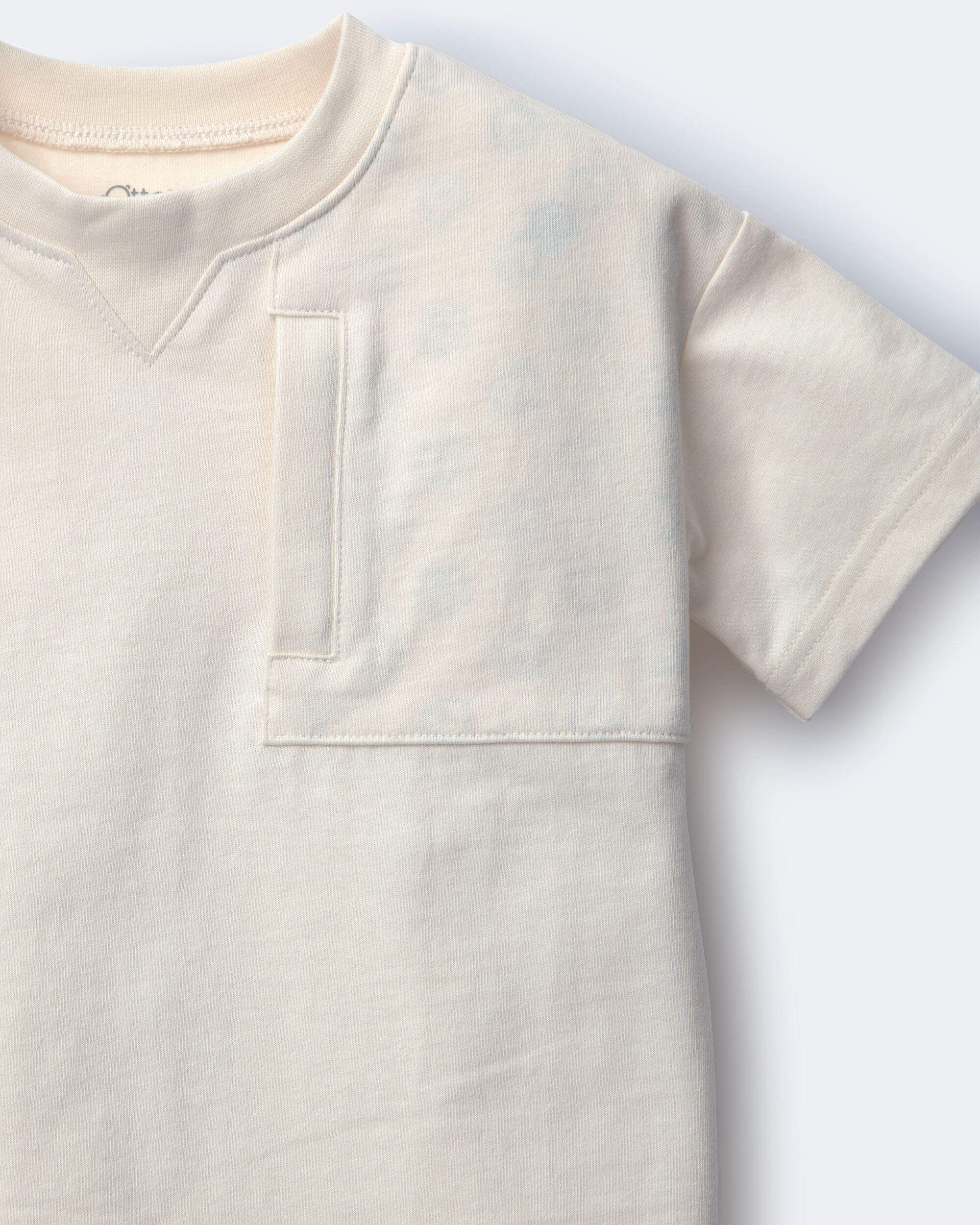 Toddler Boy 'Fueled By Snacks' Zipper Pocket Tee - Cream - Image 3