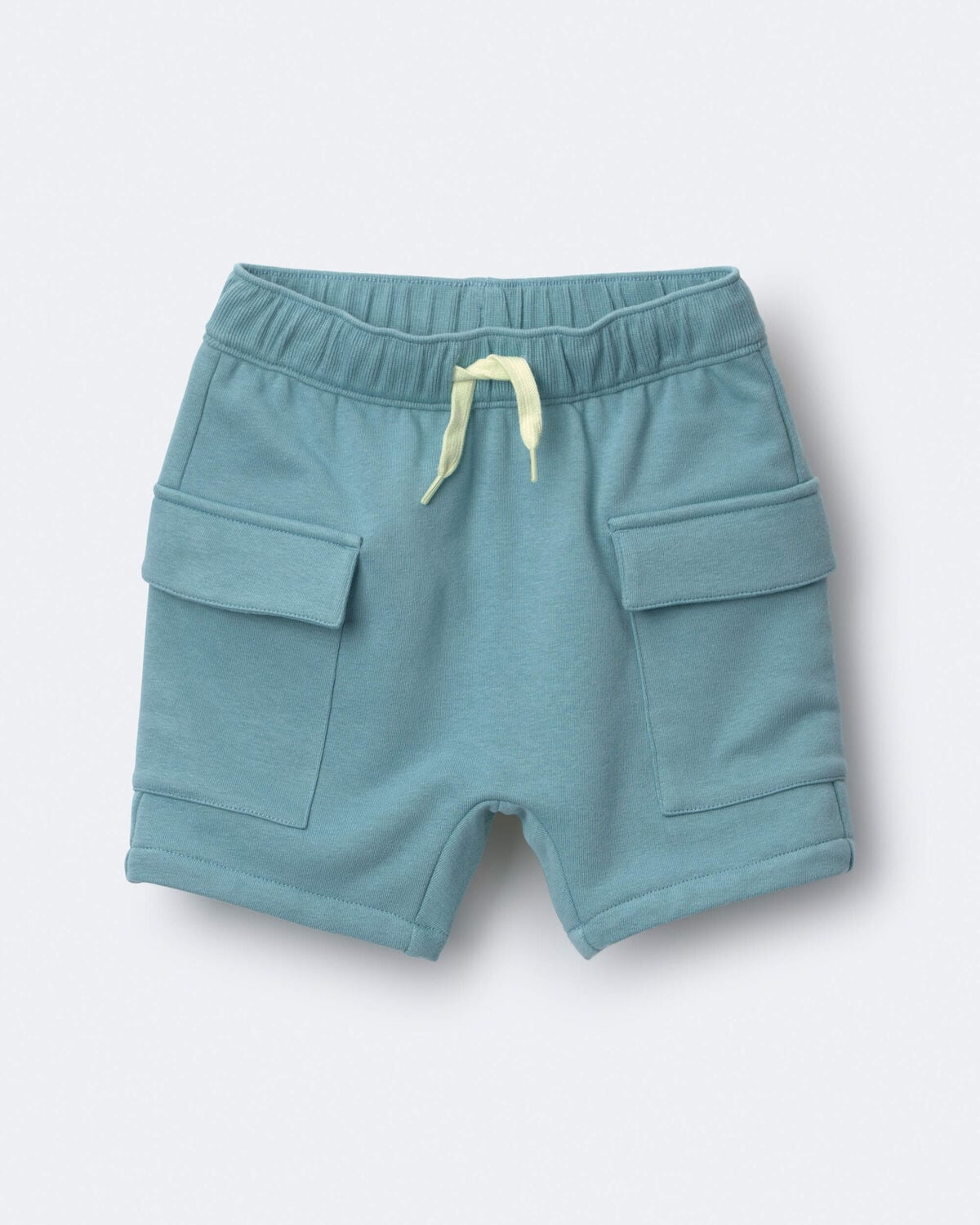 Toddler Boy French Terry Cargo Shorts - Teal - Image 2