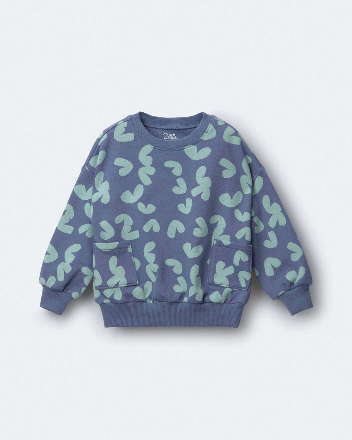 Toddler Otter Sweatshirt™ with Pockets in Abstract Print - Slate Blue - Image 2