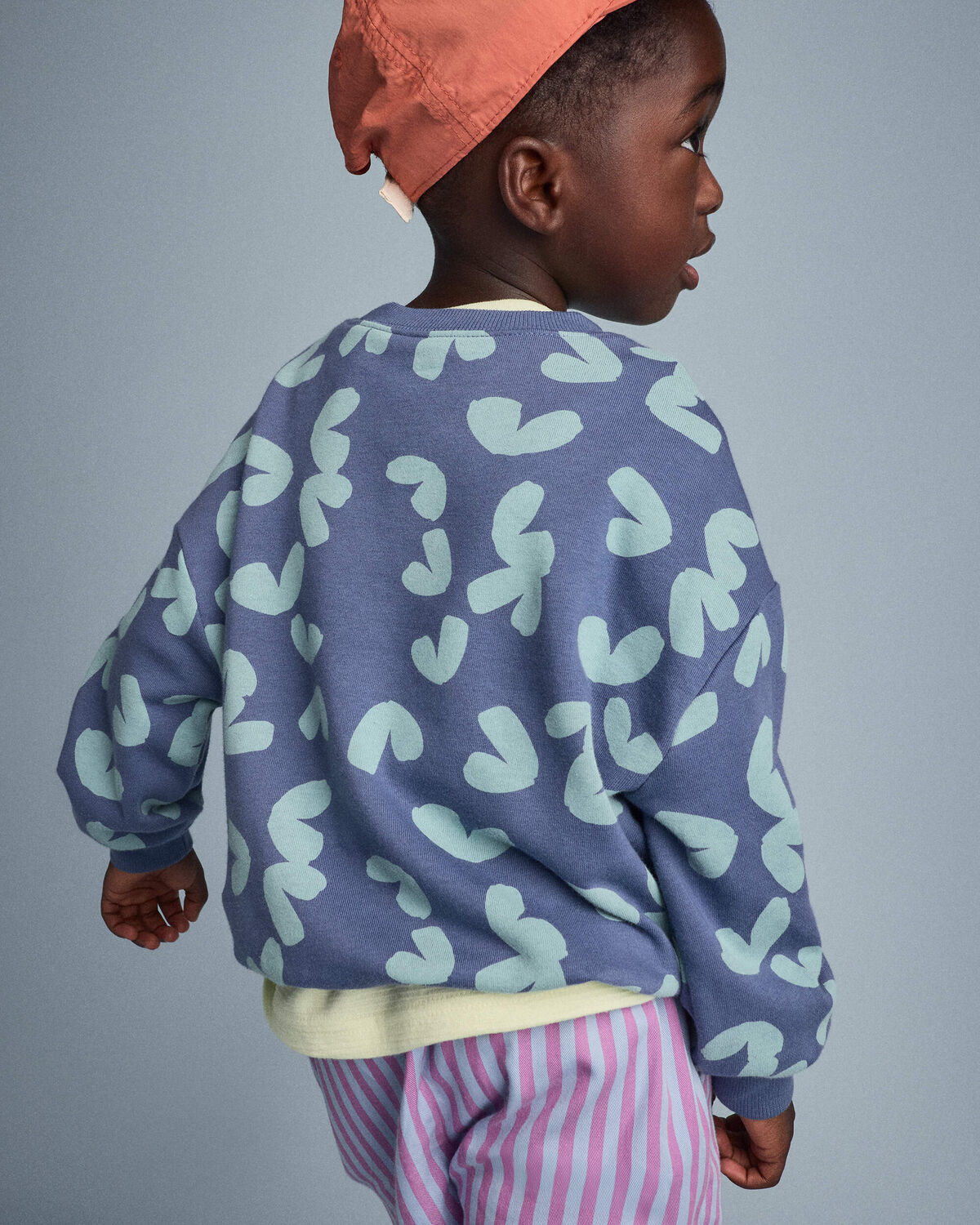 Toddler Otter Sweatshirt™ with Pockets in Abstract Print - Slate Blue - Image 4