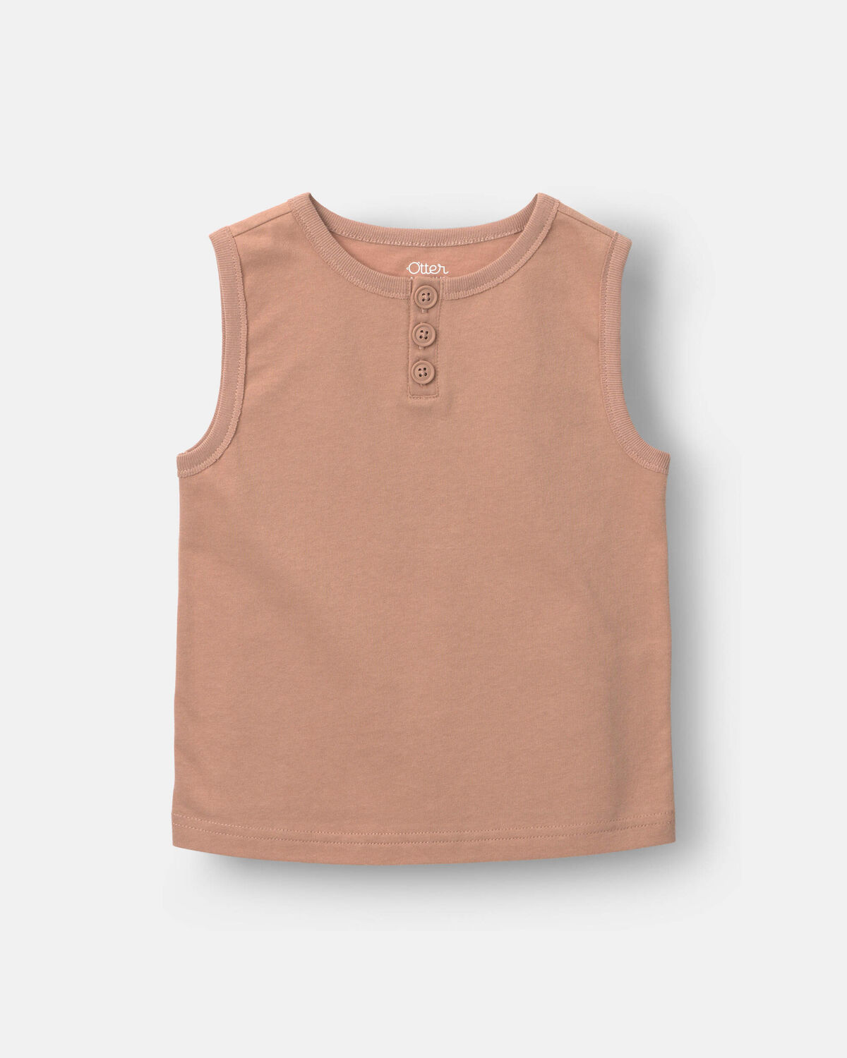 Toddler Boy Henley Tank - Light Brown - Image 2