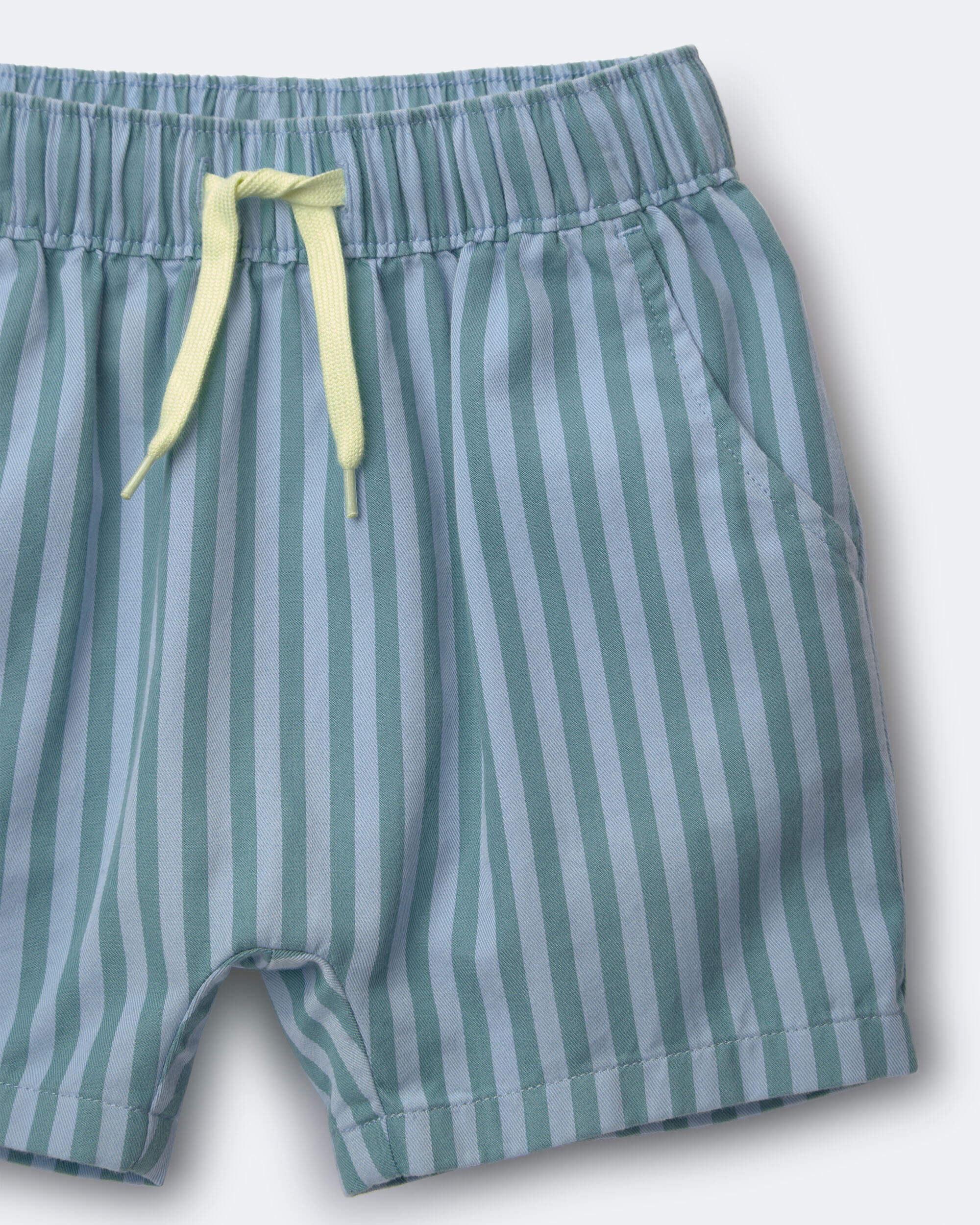 Toddler Boy Playground Shorts in Stripes - Blue - Image 4
