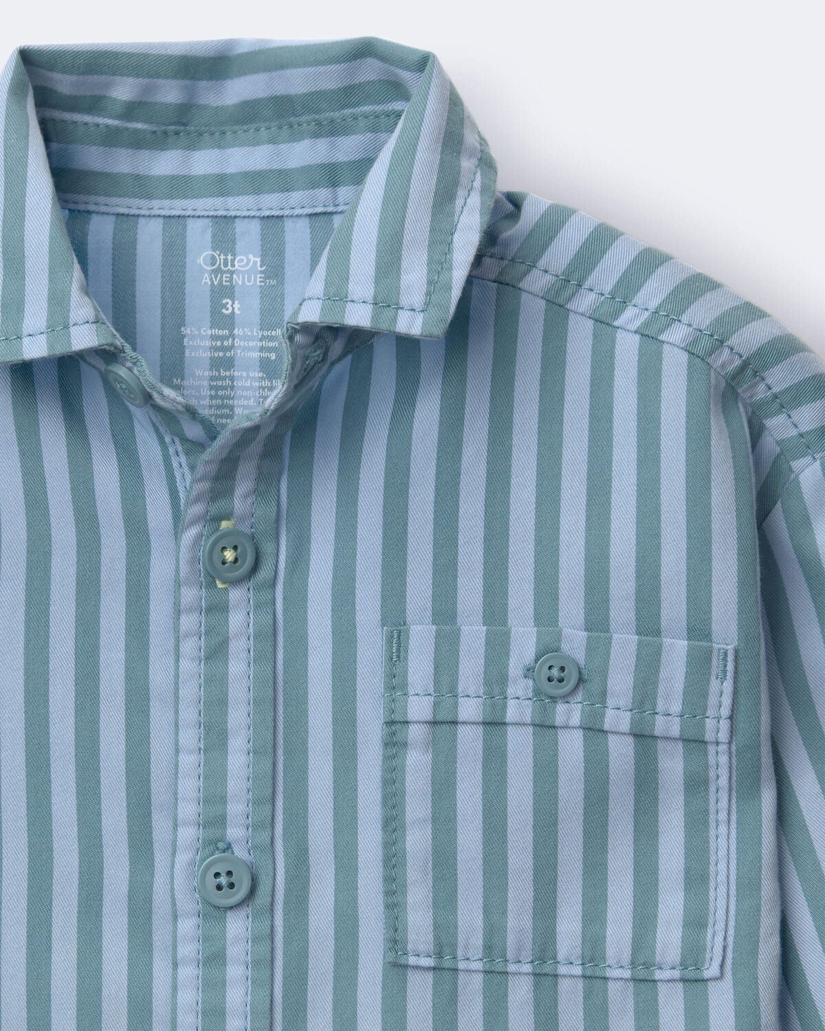 Toddler Boy Button-Down Long-Sleeve Shirt in Stripes - Blue - Image 6