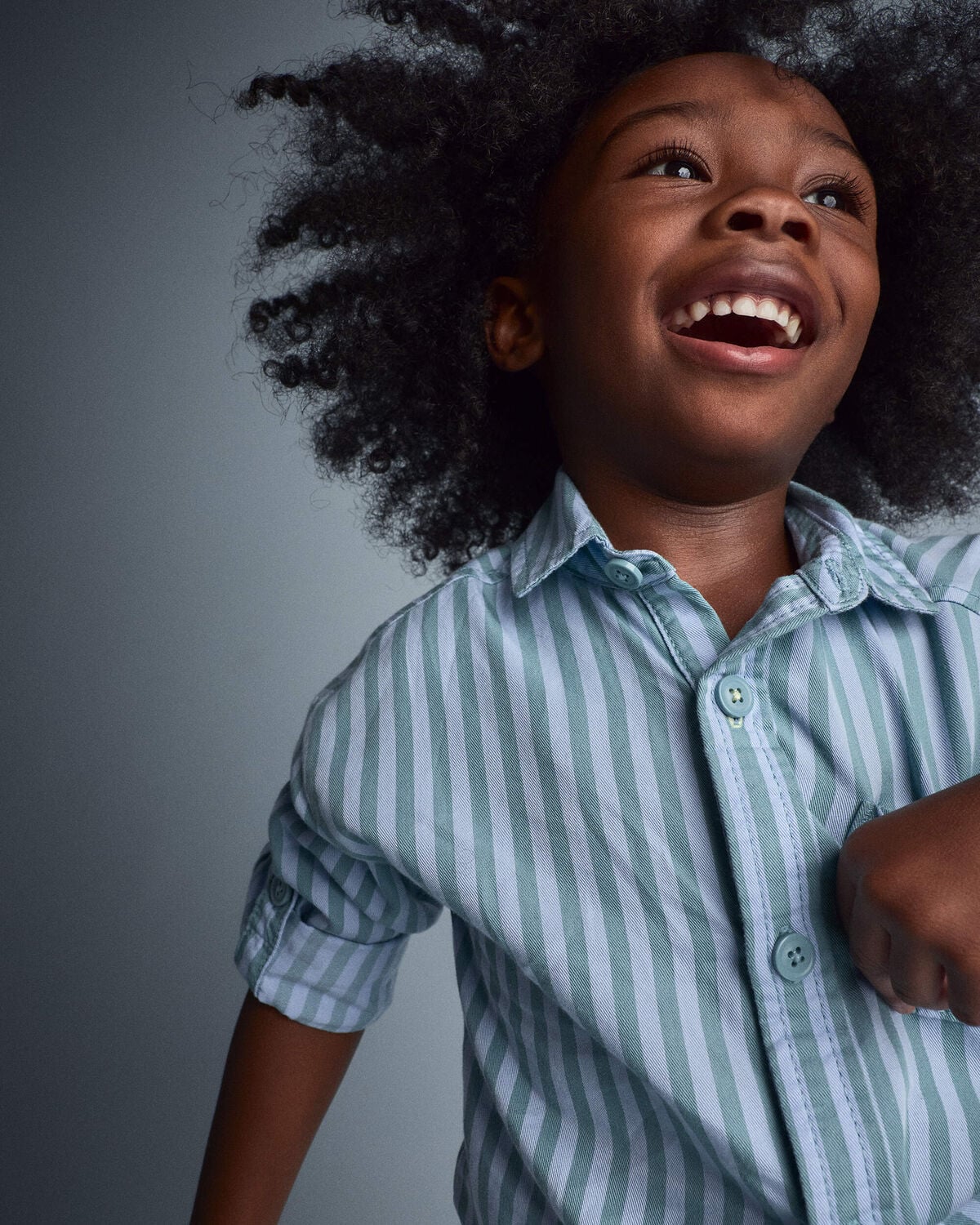 Toddler Boy Button-Down Long-Sleeve Shirt in Stripes - Blue - Image 3