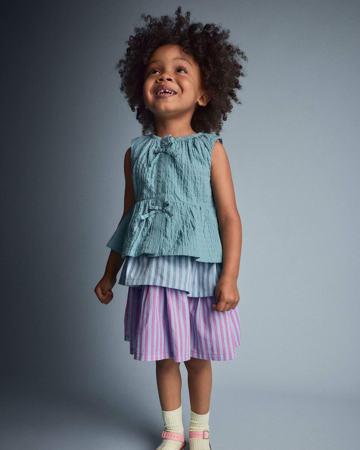 Toddler Girl Peplum Top - Teal - Image 5