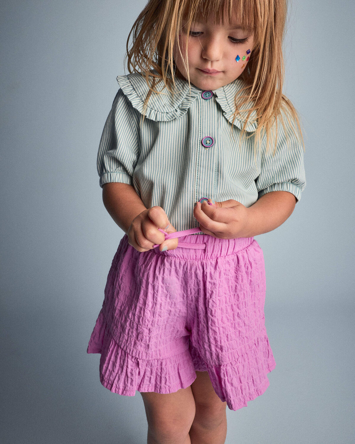Toddler Girl Ruffle Butterfly Shorts - Pink - Image 3