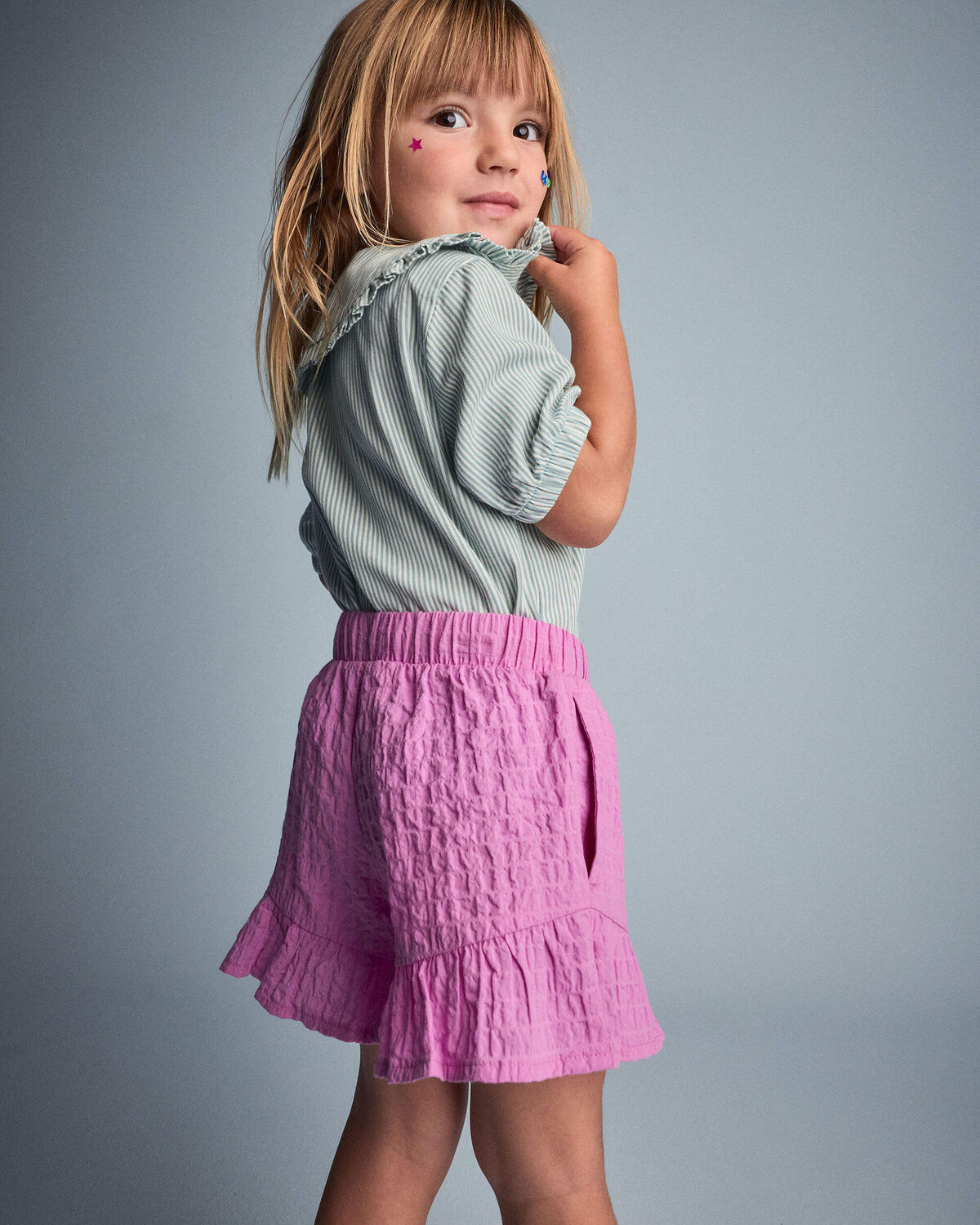 Toddler Girl Ruffle Butterfly Shorts - Pink - Image 4