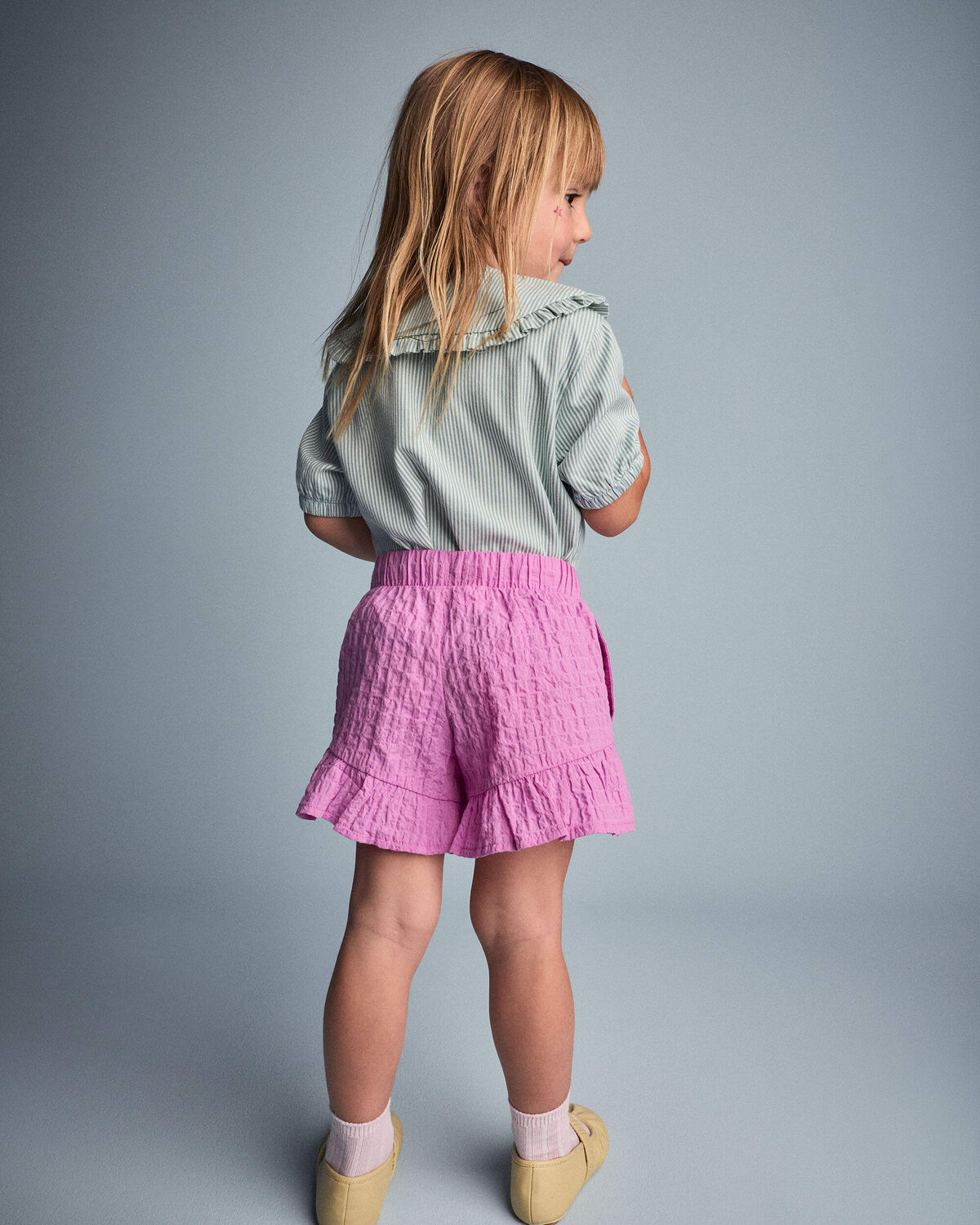 Toddler Girl Ruffle Butterfly Shorts - Pink - Image 5